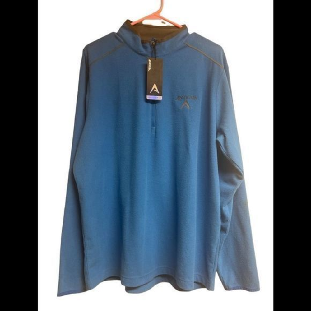 Antigua long sleeve blue pullover‎ size large NWT